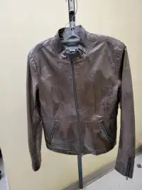 m0851 leather jacket Blazer Size 8 Brown