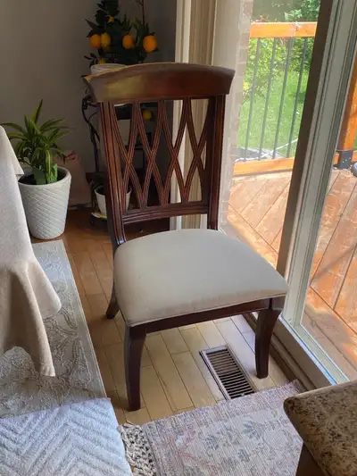 Elegant Dining Chair – Solid Wood with Upholstered Seat, View more