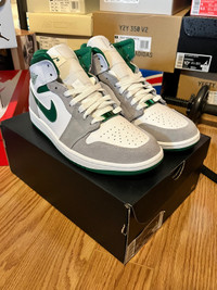 BRAND NEW SIZE 8.5 JORDAN 1 MID SE GREY GREEN