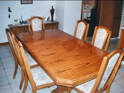 Gorgeous Solid Oak Dinner Table with Chairs, View more