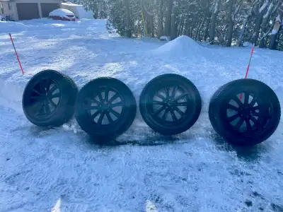 Set of 4 Michelin X-ICE Tires on 18x8, 5x108 Element ET45 18 inch wheels. Wheels purchased brand new...