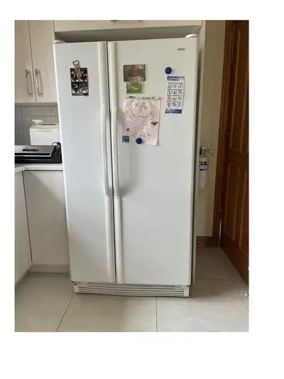 Beautiful, fully functional two-door white Kenmore fridge, View more