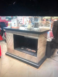Outdoor propane fireplace