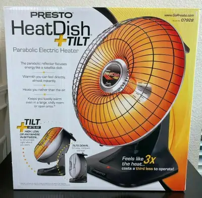 Presto Heat Dish Plus Parabolic Electric Heater, new - $59.00 ea, View more