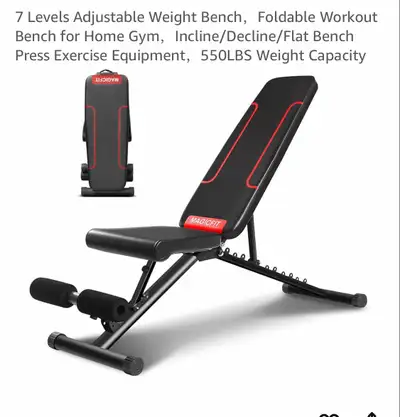 New Magic Fit Folding 7 Levels Adjustable Weight Bench/Home GYM, View more