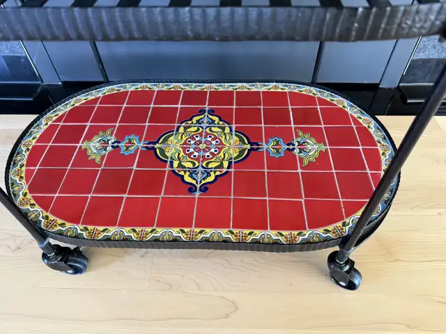vintage mosaic tile and wrought iron bar cart in Patio & Garden Furniture in London - Image 4