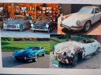 older classic porsche jaguar mercedes ferrari aston martin wante