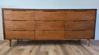 9 drawer MCM dresser ... 74" of walnut beauty