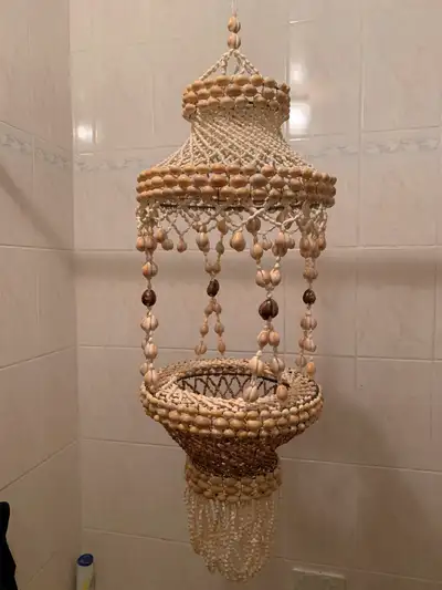 Plant holder Sea shell Chandelier, natural sea shells make for a artistic plant holder. Good conditi...