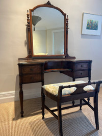 Vanity table with mirror & chair
