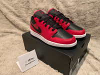 DS Brand New Nike Jordan Low Black Red Bred GS