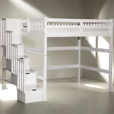 Quebec City – Solid Pine Loft Beds | High & Low Stairs & Ladder, View more