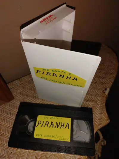 Vintage VHS tape.... selling as a blank tape.....JOE DANTE'S : PIRANHA...1978 Horror / Cult Classic...