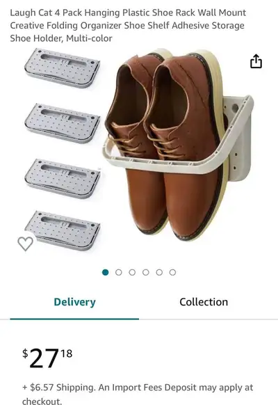 4 Pack Hanging Plastic Shoe Rack Wall Mount, View more