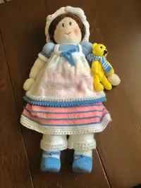 Large Handmade Knit Doll Vintage Teddy Bear Toy 