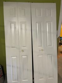 2 6-panel bi-fold doors 24”x80”