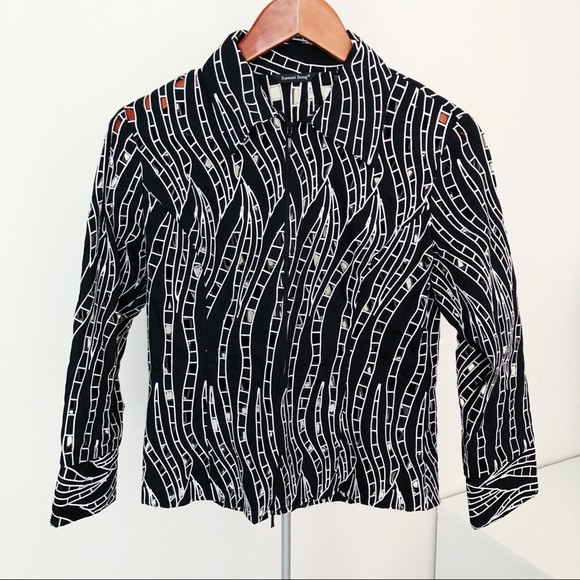 NEW - Samuel Dong - Women's B/W Cut Out Print Jacket (Size 8) in Women's - Tops & Outerwear in City of Toronto