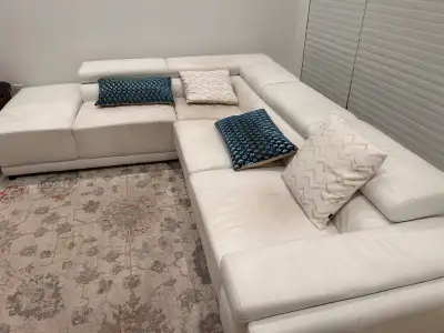White couch and matching rug for sale, View more