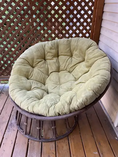 Papasan avec coussin vert olive, View more