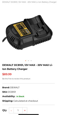 Dewalt dcb 101 battery charger kit open box