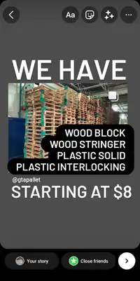 Pallets for sale starting at $3 $7 for plastic lightweight euros