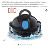 INSE Y10 Cordless Robotic Pool Cleaner, Automatic Pool Vacuum,90
