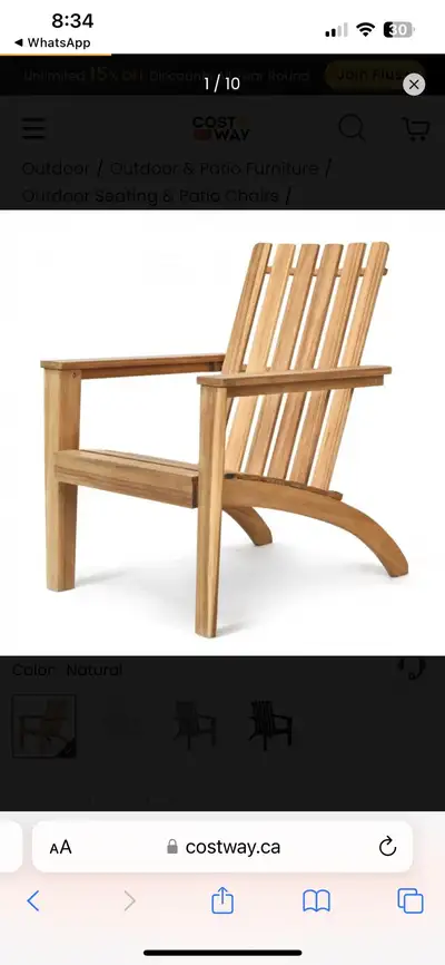 Patio Durable Patio Aca cia Wood Adirondack Lo unge Armchair cha, View more