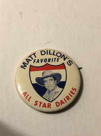 Vintage Matt Dillon’s Favourite All Star Dairies Pin Back Button