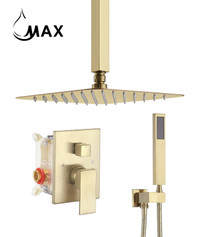 MAX Ceiling Shower System Two Functions With Valve Brushed Gold