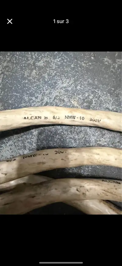 Fil 6 3 Cuivre 27 pieds Filage 65 ampères Copper 6-3 27 feet, View more