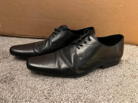 Men size 9 black leather shoes Topman
