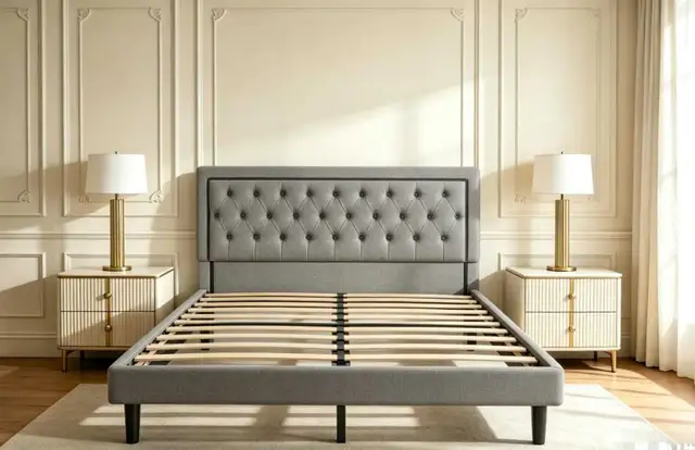 Brand New ~ Queen Bed frame | Double Bed frame | Single Bed fram in Beds & Mattresses in Vancouver - Image 4