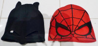 Hanna Andersson toddler hats Batman and Spiderman, both Small