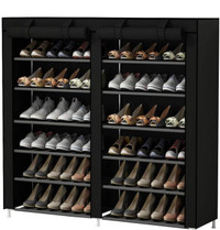 Shoe Rack AGASY holds up to 50 pairs 6 tires double with cover 1