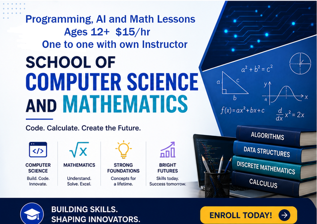 Programming, AI and Math Lessons $15hr468681974109982720
