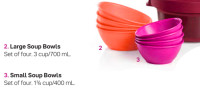 Tupperware Small and Large Soup Bowls