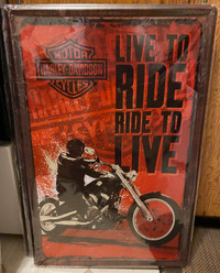 Ride to Live - Live To Ride Motorcycle Sign Metal