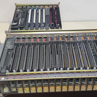 Allen Bradley PLC processors, racks and I/O modules.