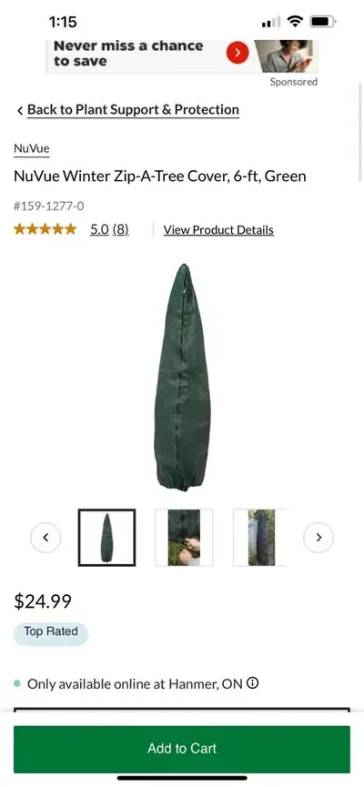 NuVue Winter Tree Cover – 6 ft – Brand New (5 Available), View more