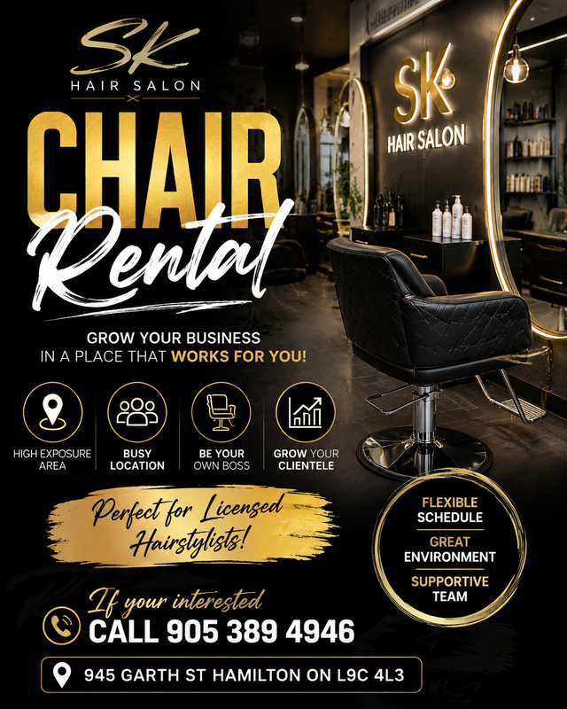 Chair Rental At SK Hair Salon