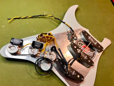 Brand New Dual Tone Cap Loaded Stratocaster Pickguard, with; 3 Tone Emporium TE-02 Pickups - The "Bi...