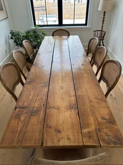 Solid Fir Harvest Dining Table – 9ft Long | Antique, Rustic, View more