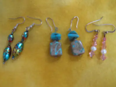 Three Sets of Dangling Earrings, View more