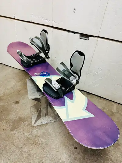 24 seven snowboard 133 cm with 24 seven bindings , View more