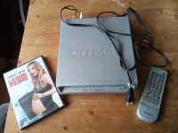 DVD player with remote, cables and test DVD