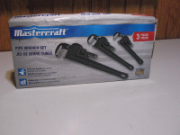 3 Piece Pipe Wrench Set, BRAND NEW