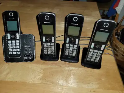 Cordless Phones Set of 4 Panasonic, View more