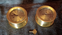 Vintage Schatz 8 day 7 jewel bell ship clock and barometer