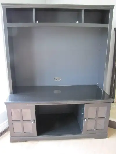 Meuble TV en mélamine noire, View more