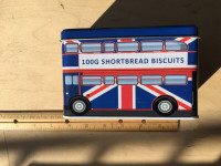 British Union Jack Double Decker Bus Tin (Empty)